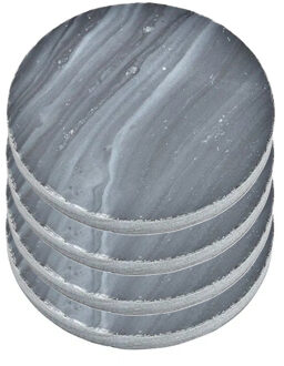 Onderzetters voor glazen - 4x stuks - rond - Marmer - 10 cm