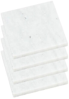 Onderzetters voor glazen - 4x stuks - vierkant - Marmer - 10 cm