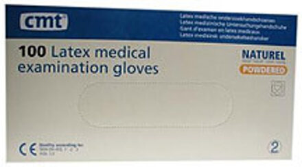 Onderzoekshandschoen Latex Naturel Gepoederd M (100st)