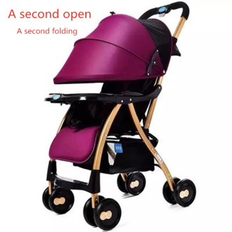 One-button folding baby stroller light and handy folding umbrella car can sit or lie in winter and summer stroller