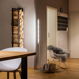 One F5 vloerlamp zwart roestvrij staal, wit gesatineerd