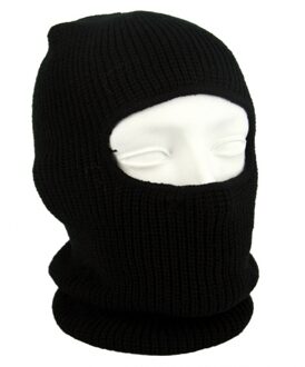 One hole muts / skimuts - zwart - one size - outdoor / bivak / wintersport - warme eengaats balaclava