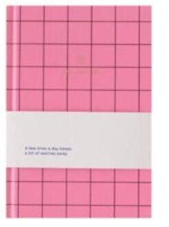 one line a day, pink checkered