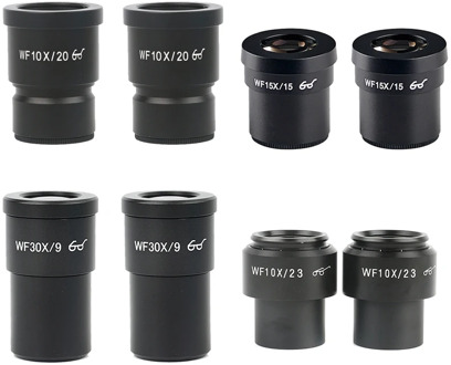 One Pair WF10X WF15X WF30X WF10X/23 Wide Field Eyepiece Mounting Size 30mm of View 23mm For Stereo Microscope