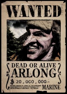 One Piece Arlong Wanted Poster Unisex T-Shirt - Black - 3XL Zwart