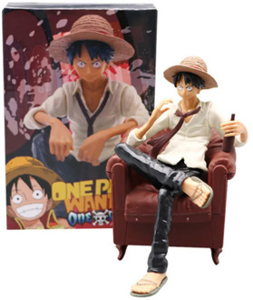 One Piece Monkey D Luffy Sabo Ace Luffy Gear One Piece Figurine With Sofa For Car Home Decoration Toys Action Figure 13cm