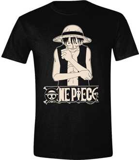 One Piece T-Shirt Luffy Pose Logo Size XL