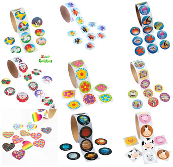 One Roll Cute School Stationery Stickers For Kids Creative Christmas Birthday Gift Fashion Cartoon Animal Santa Claus Sticker