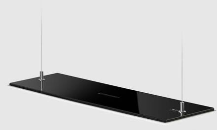One s3 - vlakke OLED hanglamp zwart gesatineerd wit