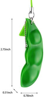 Oneindige Squeeze Edamame Bean Pea Uitdrukking Keten Sleutel Hanger Ornament Stress Verlichten Decompressie Speelgoed Antistress Sleutelhanger 1 stk