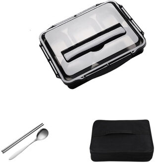 Oneisal Lunchbox Roestvrij Staal Draagbare Picknick Kantoor School Voedsel Container Met Compartimenten Thermische Bento Box Groen