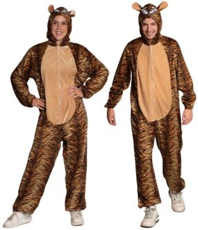 Onesie Tijger Volwassenen Bruin - Kastanje