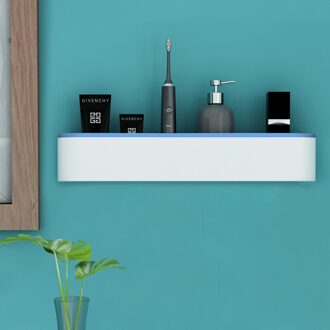 Oneup Muur Badkamer Plank Shampoo Cosmetische Douche Plank Drainage Opbergrek Thuis Wc Badkamer Accessoires Handdoek Magazijnstelling blauw