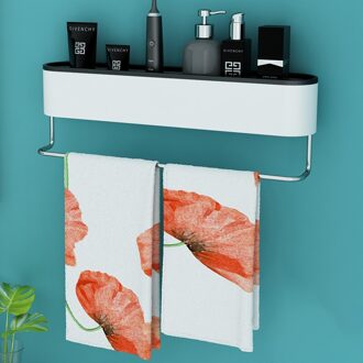 Oneup Muur Badkamer Plank Shampoo Cosmetische Douche Plank Drainage Opbergrek Thuis Wc Badkamer Accessoires Handdoek Magazijnstelling grijs towel bar
