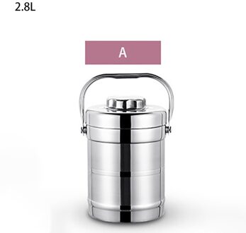 ONEUP Roestvrij Staal Draagbare Lunchbox Met Compartiment Thermos Voedsel Container Grote Capaciteit Volwassen Picknick Bento Box Opslag A2.8L