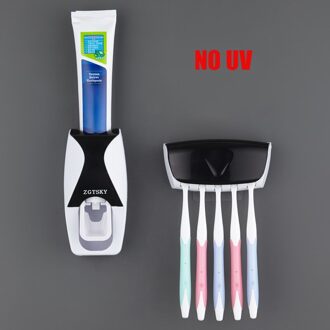 Oneup Uv Tandenborstelhouder Zonne-energie Tandenborstel Sterilisator Tandpasta Dispenser Thuis Cleaner Steriliseren Badkamer Accessoires nee UVBlack