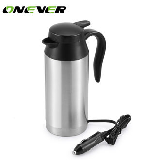 Onever 1 Stuks 12 V 750 ML Rvs Auto Auto Adapter Verwarmde Mok Thermos Verwarming Cup Waterkoker Auto Koffiekopje