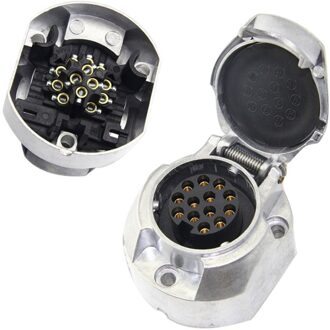 Onever 12V 13Pin Caravan Connectoren Koppelingen 13 Pin Metalen Trailer Sockets Boot Trailer Onderdelen Auto Accessoires