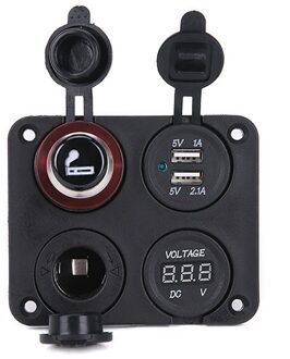 Onever Auto Boot Sigarettenaansteker Dual Usb Charger Switch Panel Voertuig Voltmeter Digitale Display Auto Accessoire
