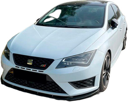 Oneway Voorspoilerlip Seat Leon (5F) HB/SC/ST FR/Cupra 2013-2016 - Versie 2 - Glanzend Zwart OWFS01142