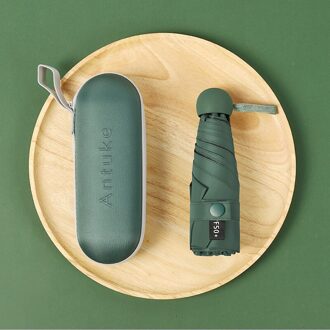Ongelooflijke Zomer Mini Parasol Kind Raingear Vrouwen Paraplu Opvouwbare Bescherming Parasol Meisjes donker groen