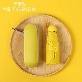 Ongelooflijke Zomer Mini Parasol Kind Raingear Vrouwen Paraplu Opvouwbare Bescherming Parasol Meisjes geel