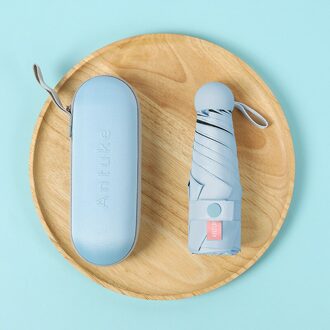 Ongelooflijke Zomer Mini Parasol Kind Raingear Vrouwen Paraplu Opvouwbare Bescherming Parasol Meisjes licht blauw