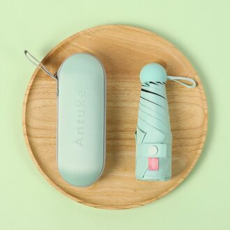 Ongelooflijke Zomer Mini Parasol Kind Raingear Vrouwen Paraplu Opvouwbare Bescherming Parasol Meisjes licht groen