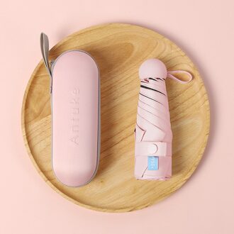 Ongelooflijke Zomer Mini Parasol Kind Raingear Vrouwen Paraplu Opvouwbare Bescherming Parasol Meisjes roze