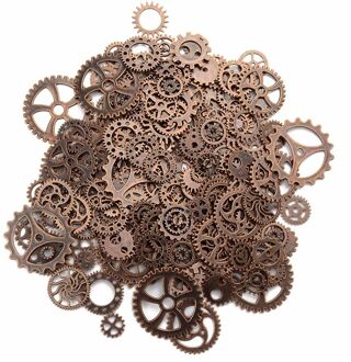 Ongeveer 120 G/partij Diy Sieraden Maken Vintage Metalen Gemengde Versnellingen Steampunk Gear Hanger Charms Armband Accessoires (Oude Rode Cop