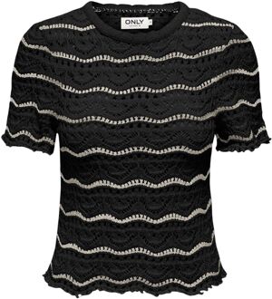 Only Anna Sofia Life Stripe Shirt Dames zwart - beige - XS