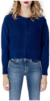 Only Blauwe Cardigan met knopen Only , Blue , Dames - Xl,M
