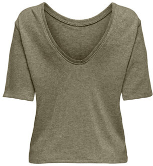 Only Blouse korte mouw 15352910 falka Groen - L