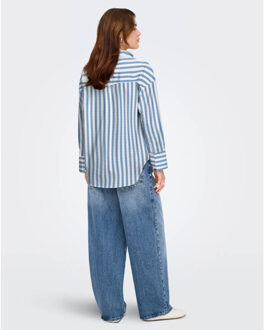 Only Blouse lange mouw 15367554 oregon - maat M Lichtblauw