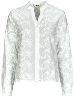 Only Blouse Only ONLCARMEN FR L/S 3D EMB SHIRT" Wit - S, M, L, XS