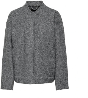 Only Boucle Bomber Jas Only , Gray , Dames - Xl,L,M