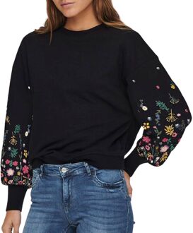 Only Brooke Round Neck Flower Sweater Dames - XS