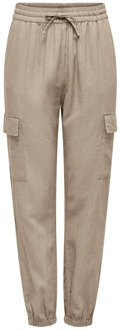 Only Cargo Pull-Up Broek Only , Beige , Dames - M L32,Xs L32