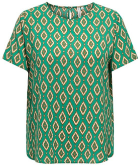 ONLY carmakoma Groen Grafisch Glam Top Only Carmakoma , Green , Dames - 5Xl,6Xl,7Xl,3Xl,4Xl