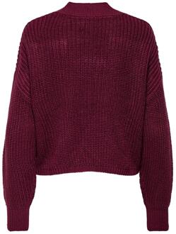 Only Dames/Dames Carol Leuk Gebreid Vest (Wijn) Wijnrood