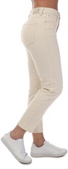 Only Dames/Dames Emily Hoge Taille Rechte Jeans (Wit) - maat