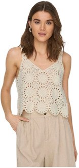Only Dames Top T-Shirt Only , Beige , Dames - L,M,S,Xs