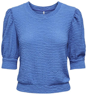 Only Dazzling Blue Korte Mouw Top Only , Blue , Dames - M,S,Xs