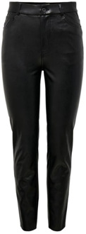 Only Emily High Waist Faux Leather Dames Broek - Maat L