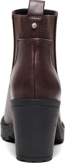Only ENKEL Barbara Polyurethaan Dames Chocoladebruine Hak Chelsea Boots