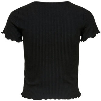 Only Enkele Dames T-Shirt in Zwart - maat