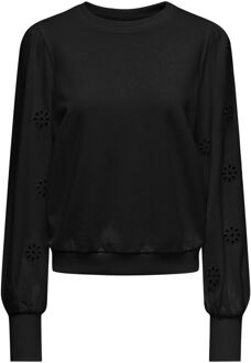 Only Femme LS Puff Embroidery Sweater Dames zwart