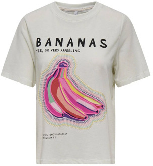 Only Fruit Top Box Junior T-shirt Only , White , Dames - L,M,S