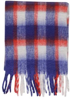 Only Geruite Sjaal met Franje Eindes Model - maat Paars