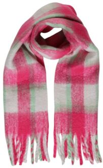 Only Geweven Sjaal Ruitpatroon Model Stoffig Roze